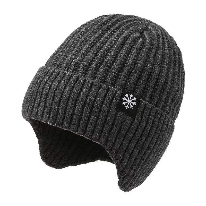 Winter men's hat outdoor cycling cold-proof velvet warm knitted hat ear protection neck cover integrated wool hat