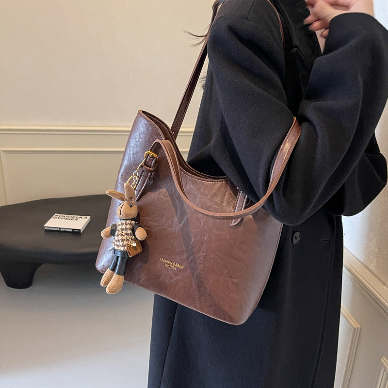 Winter new large-capacity tote bag women's 2024 minimalist style retro fashion underarm bag foreign style fashionable shoulder bag