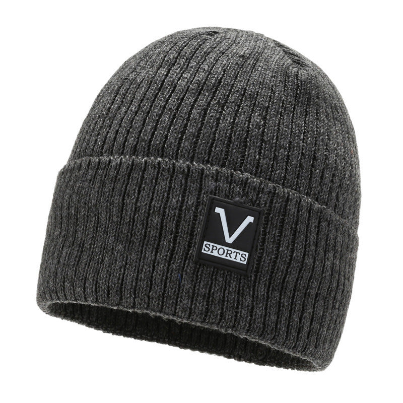 Winter men's hat outdoor cycling cold-proof velvet warm knitted hat ear protection neck cover integrated wool hat