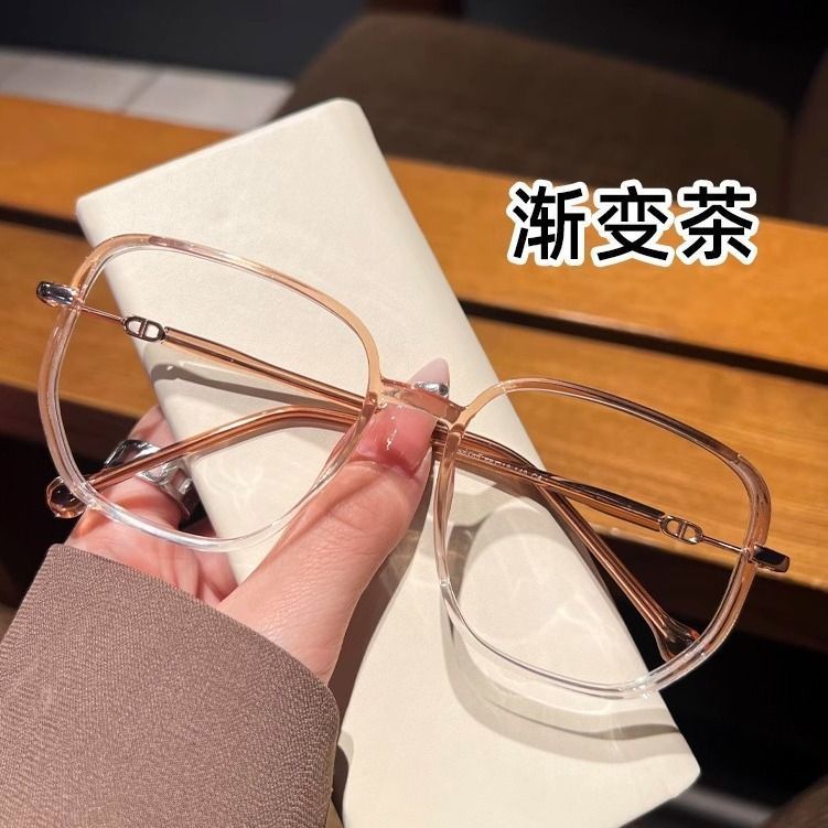 Xiaohongshu starry sky series can be equipped with degree myopia anti-blue light square round face plain face large frame ultra-light glasses frame female
