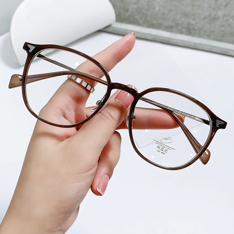 Xiaohongshu same coconut gray myopia glasses female student degree thin cold tea butterfly frame plain glasses frame