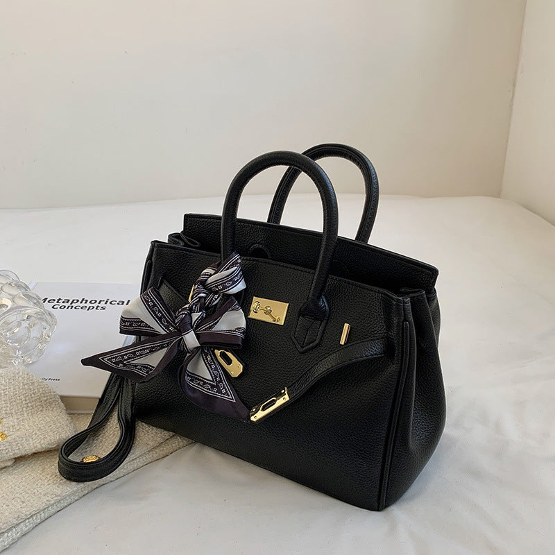 Women's bag 2022 new European and American fashion lychee pattern handbag trendy fashion large capacity Kelly messenger bag