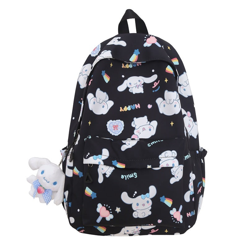 College women's simple backpack casual and light shopping Yugui dog cute backpack junior high school high school student schoolbag