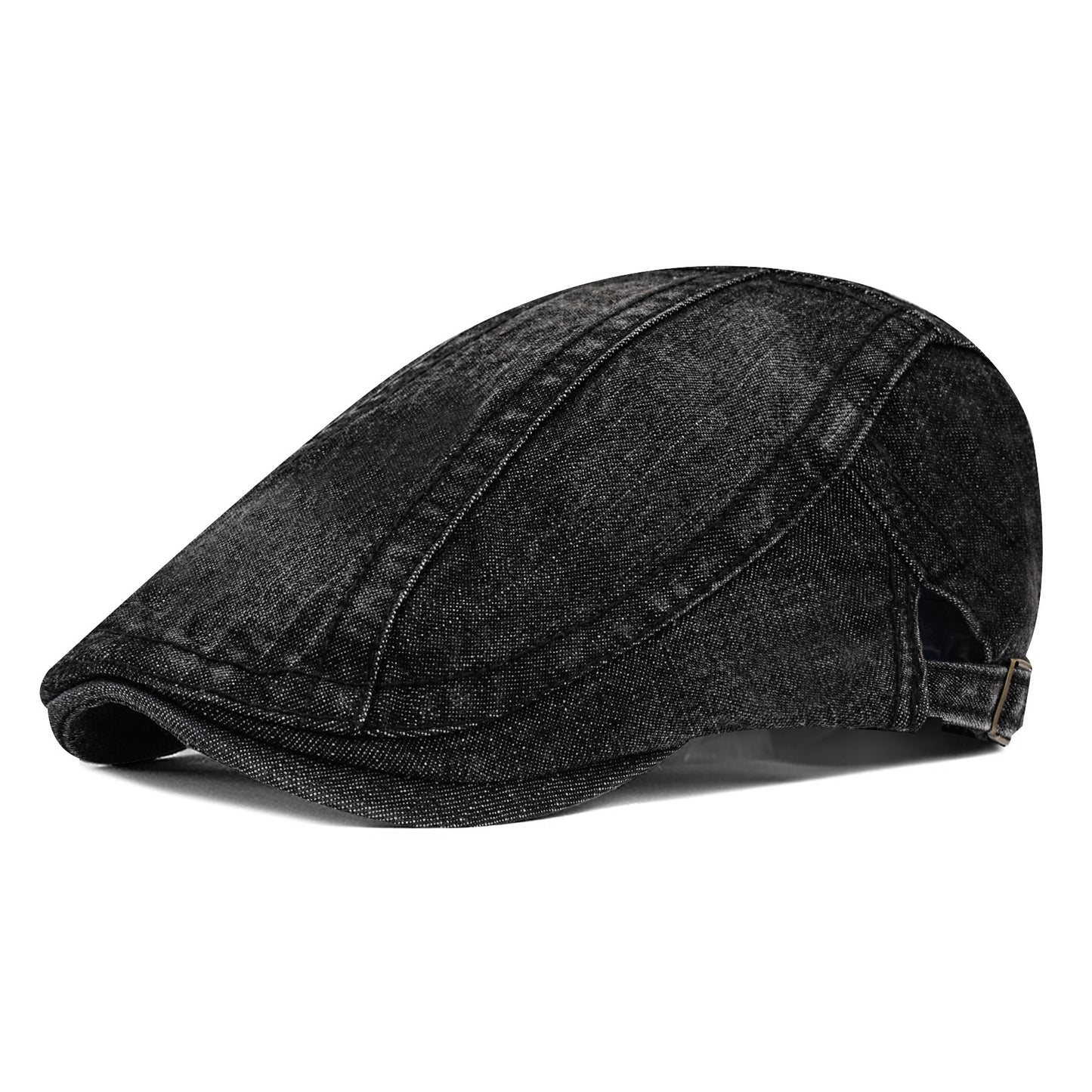 Washed cotton denim beret women's fashion British style painter hat curved brim newsboy cap eight character forward hat