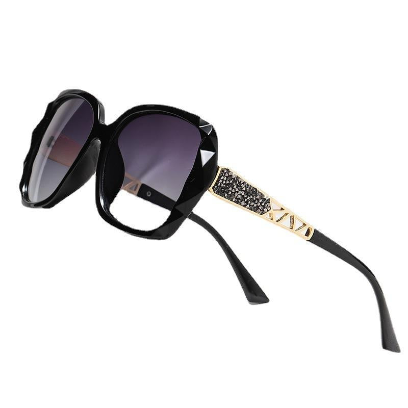 2023 new large frame polarized sunglasses women anti ultraviolet Korean version tide Internet celebrity sunglasses round face driving glasses women