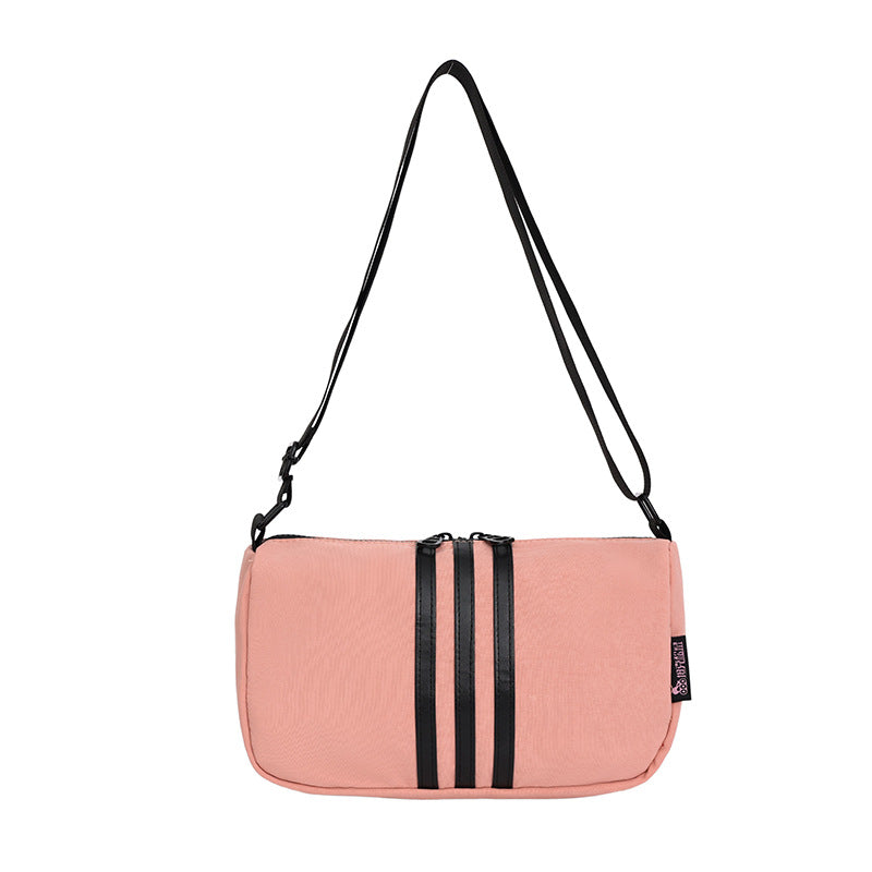 Wholesale new cross-border high-end Oxford cloth shoulder bag fashion trendy brand three-bar women's armpit bag messenger bag
