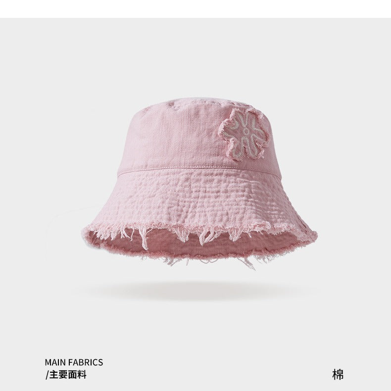 Classmate Yang bucket hat women's 2024 new summer big brim anti-ultraviolet sun hat sun hat