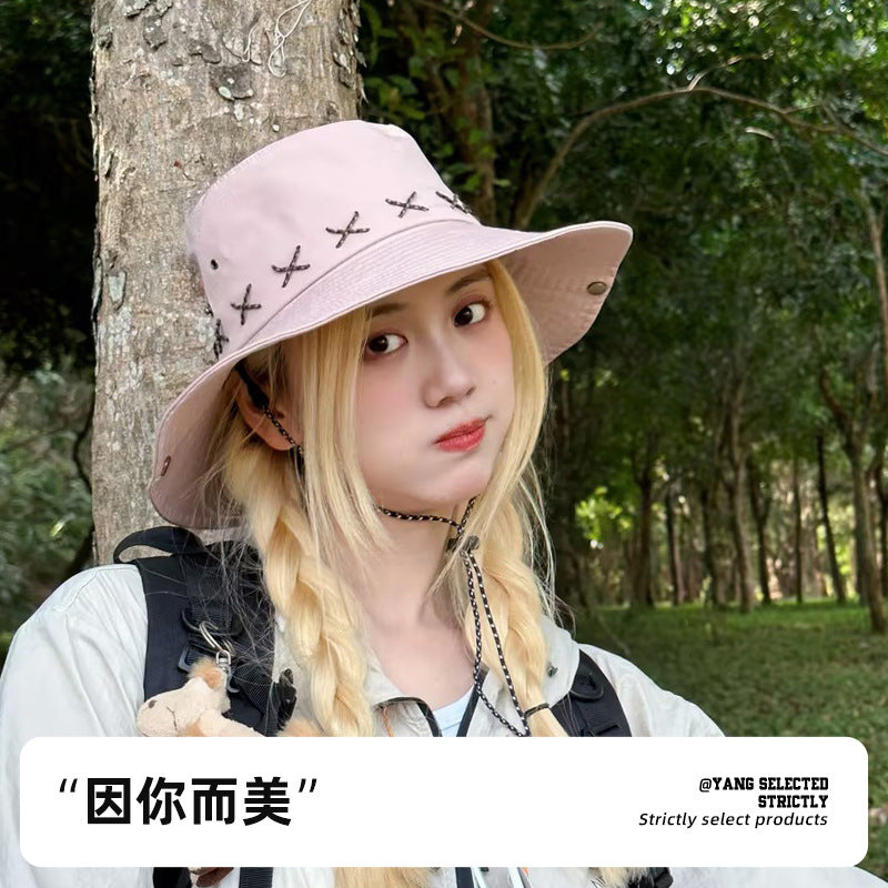 Classmate Yang mountaineering hat bucket hat female sunscreen outdoor sun 2024 new summer male sun hat