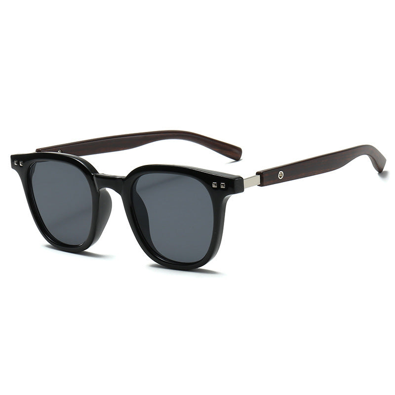 Wood grain legs, rice nails, sunglasses, women's European and American ins wind sunglasses, men's sunshade, sunscreen and UV protection sunglasses
