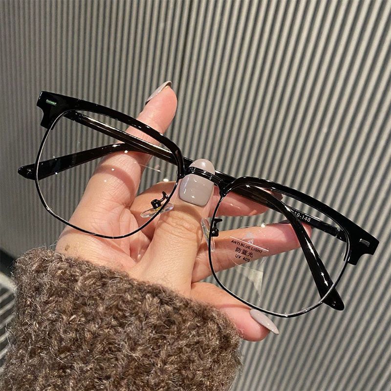 Wenyi style myopia glasses anti-blue light men's student ultra-light spring comfortable half-frame glasses frame women's wholesale