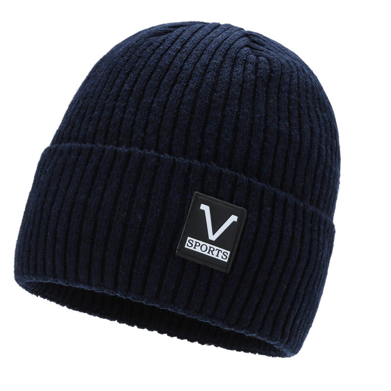 Winter men's hat outdoor cycling cold-proof velvet warm knitted hat ear protection neck cover integrated wool hat