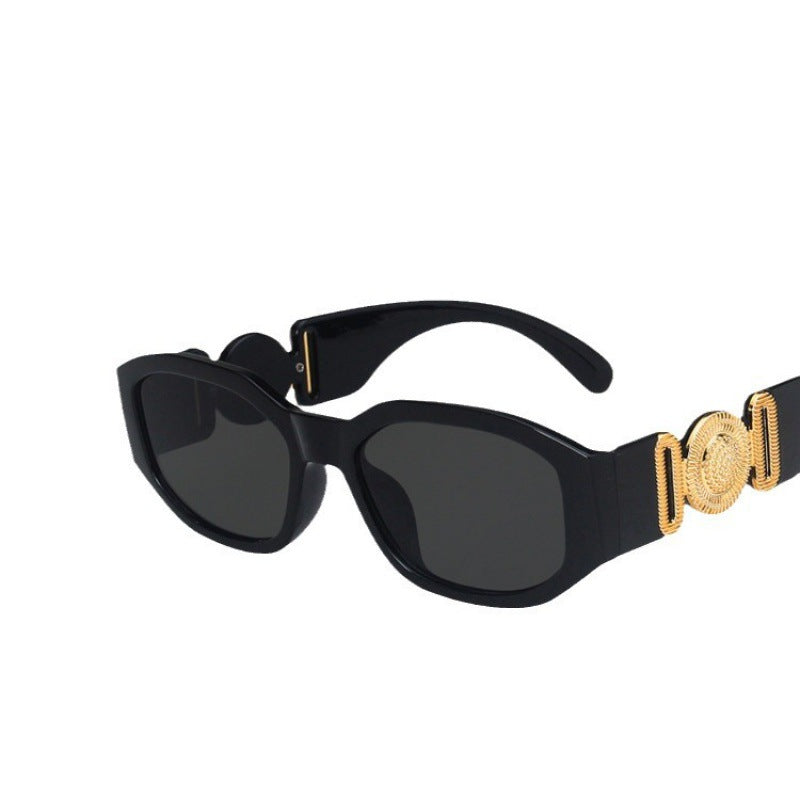 Zhao Ruth same style retro European and American style sunglasses polygonal Internet celebrity retro spice girl street high sense sunglasses women