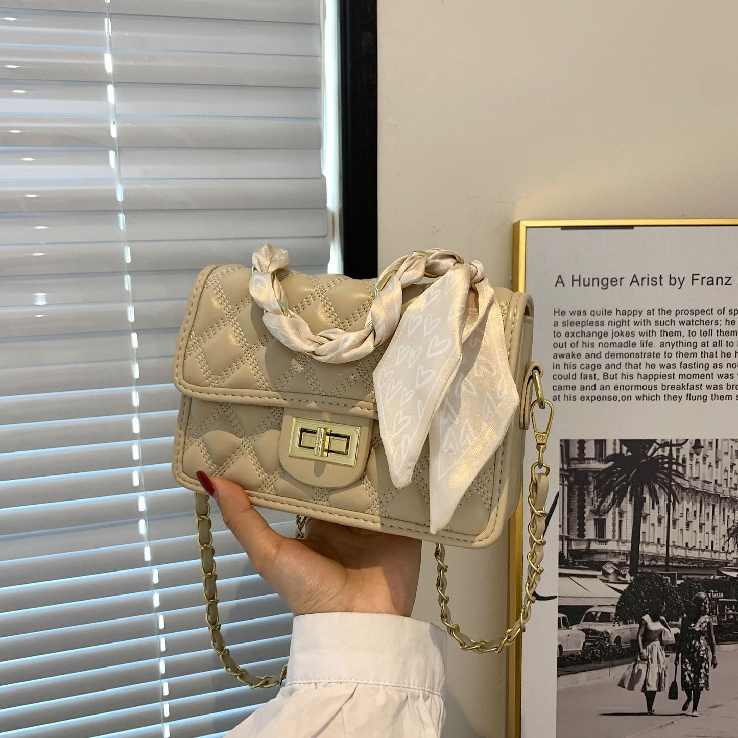 2023 cross-border small square bag rhombus chain small bag women's summer new crossbody versatile fashion shoulder armpit bag