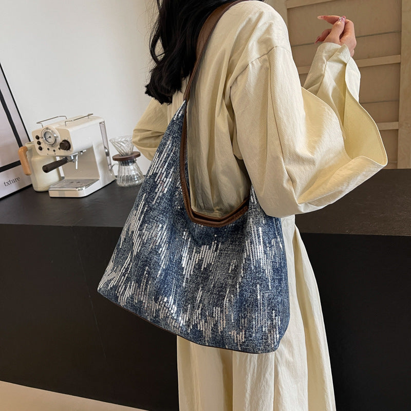 Women's bag 2024 summer new trendy niche foreign style fashionable texture large capacity commuting simple shoulder tote bag