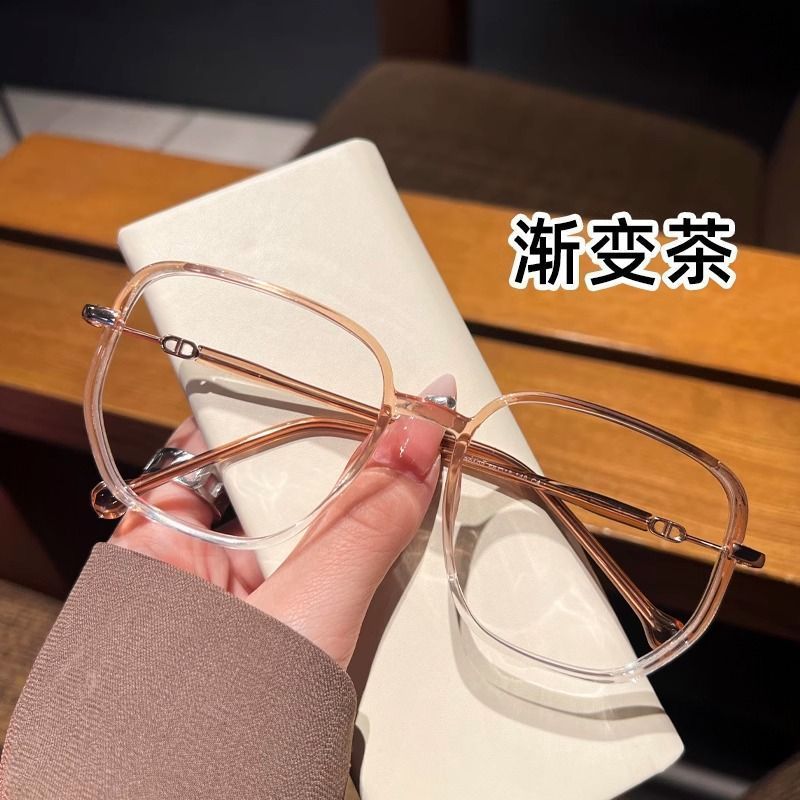 Xiaohongshu starry sky series can be equipped with degree myopia anti-blue light square round face plain face large frame ultra-light glasses frame female
