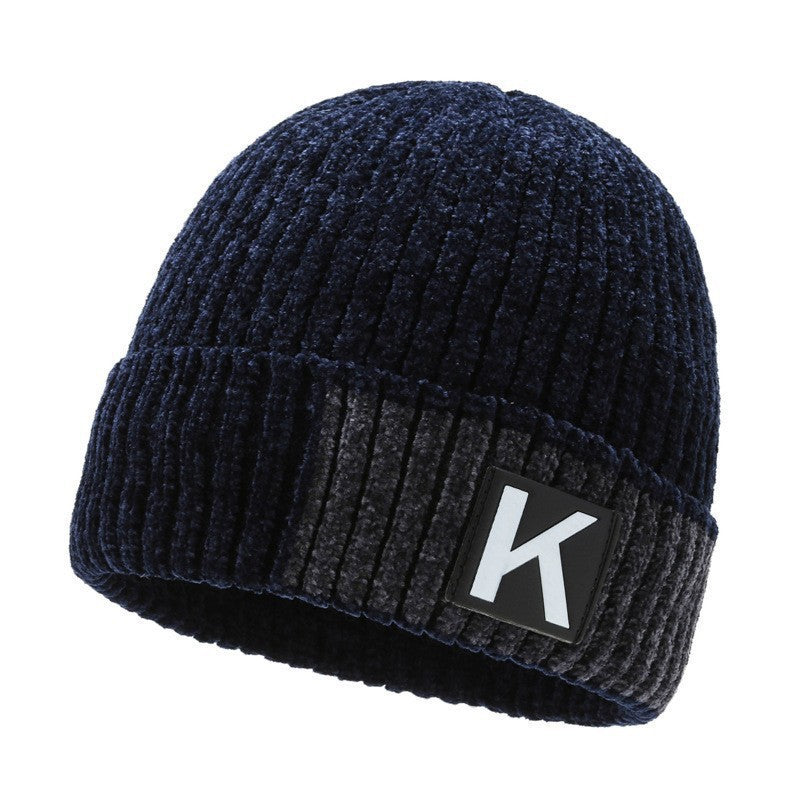Winter men's hat outdoor cycling cold-proof velvet warm knitted hat ear protection neck cover integrated wool hat