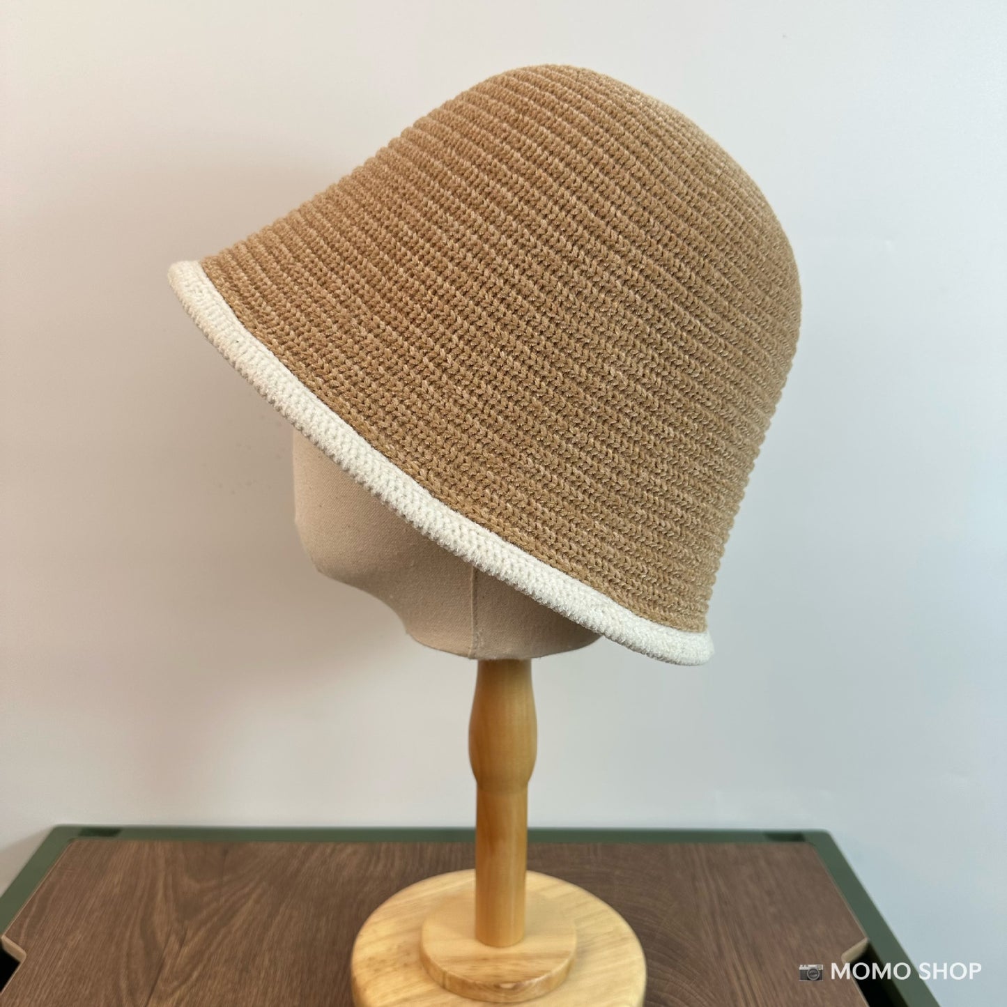 Xiaoxiangfeng color matching fisherman's hat children's autumn and winter face small wool basin hat big head circumference plain knitted bucket hat