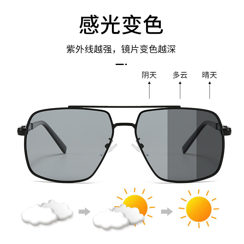 Color-changing polarized UV-proof sunglasses, fashion and high-end 2025 new men's sunglasses for driving and fishing