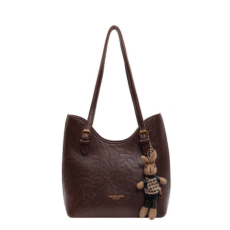 Winter new large-capacity tote bag women's 2024 minimalist style retro fashion underarm bag foreign style fashionable shoulder bag