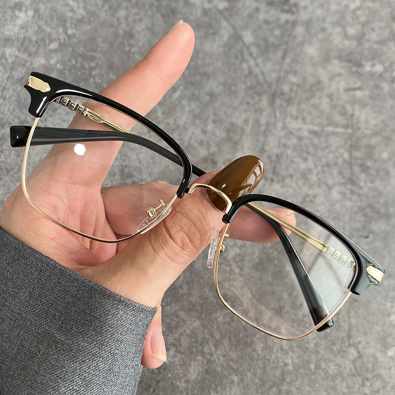 Classic Sven scum student half-frame myopia glasses women can match degree anti-blue light optical glasses frame men