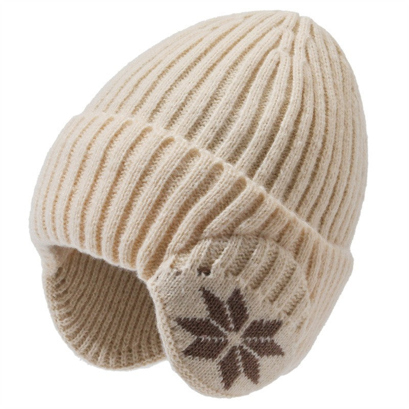 Winter Men's Duck Tongue Ear Cap Fleece Thick Warm Pullover Hat Youth Outdoor Riding Knitted Wool Hat Ski Cap