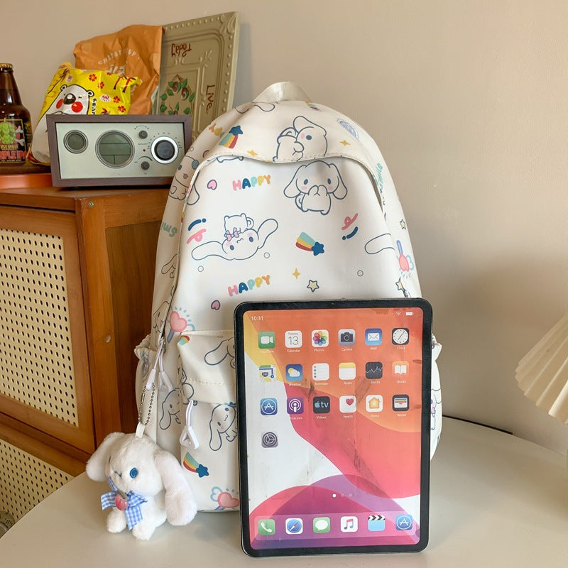 College women's simple backpack casual and light shopping Yugui dog cute backpack junior high school high school student schoolbag