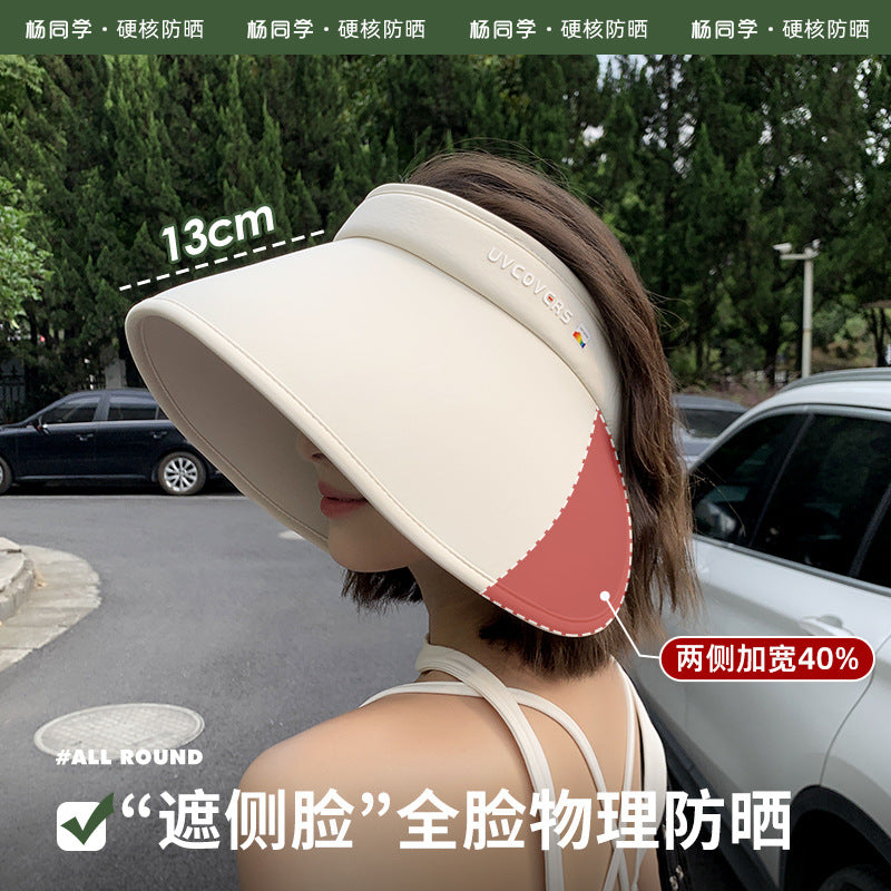 Wide-brimmed sunscreen hat for women's summer 2023 new full-face sun hat, UV-proof empty top hat, one piece is sent on behalf of others.