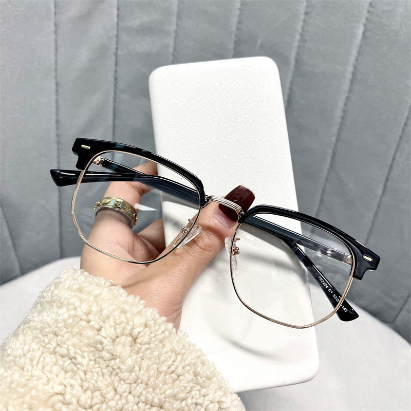 Wenyi style myopia glasses anti-blue light men's student ultra-light spring comfortable half-frame glasses frame women's wholesale
