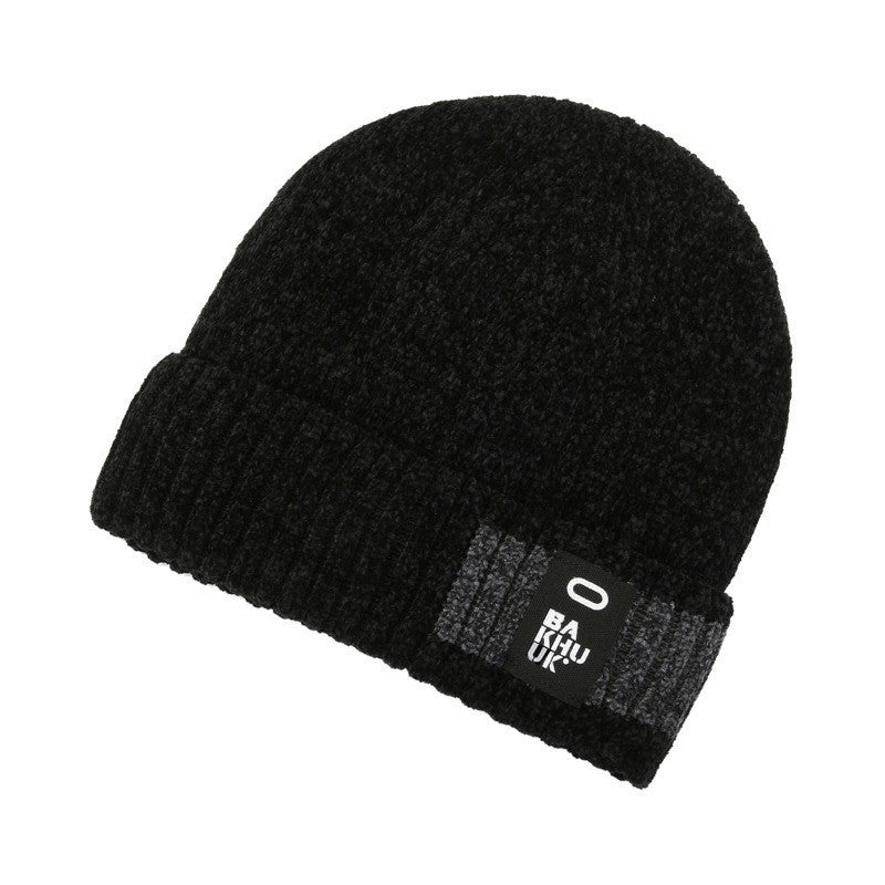 Winter warm knitted wool hat men's fleece thickened hat young students cycling cold ear hat foreign trade