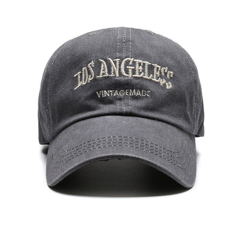 Women's big head circumference baseball cap old washed hat men's American wide brim retro small face trend embroidered cap