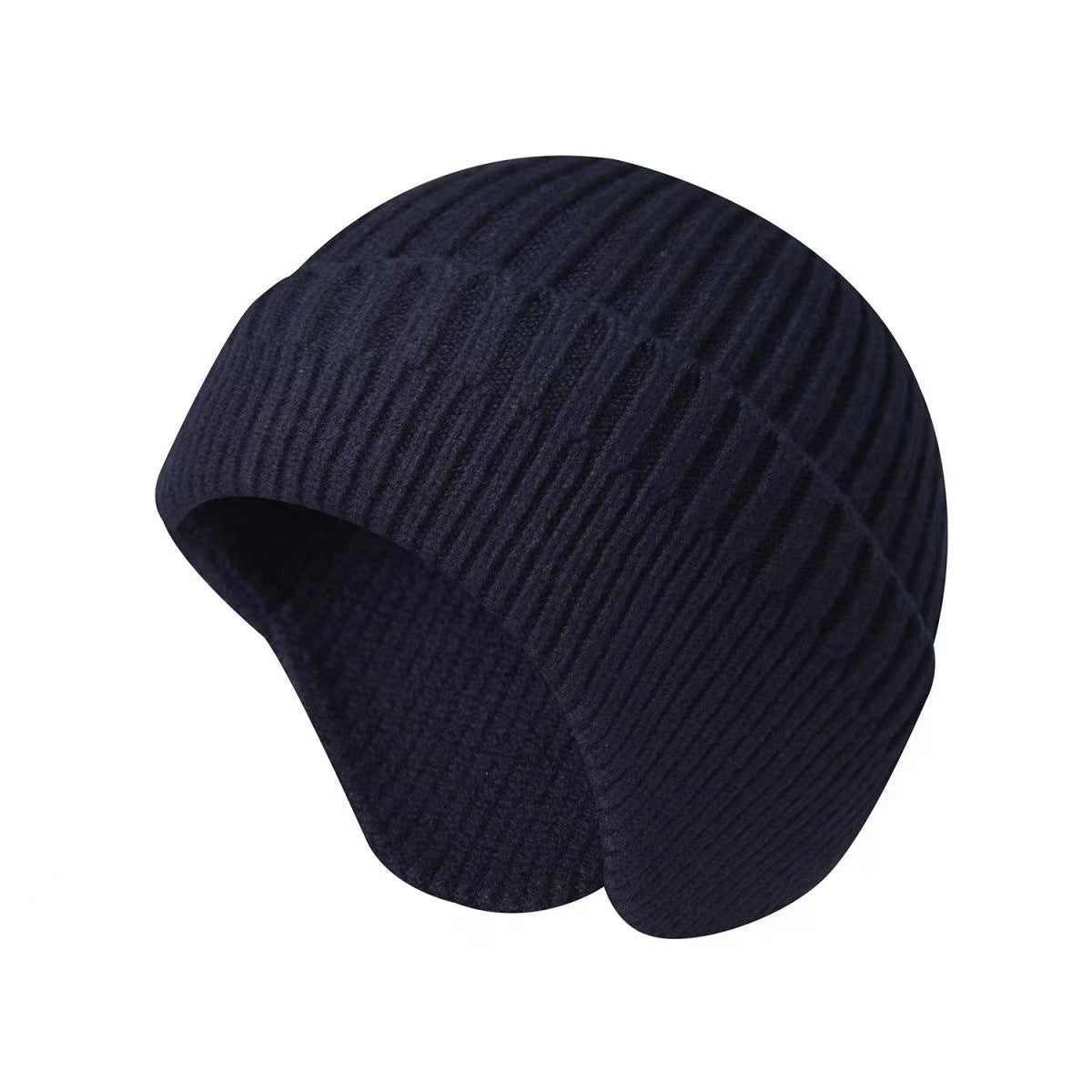 Winter Men's Duck Tongue Ear Cap Fleece Thick Warm Pullover Hat Youth Outdoor Riding Knitted Wool Hat Ski Cap