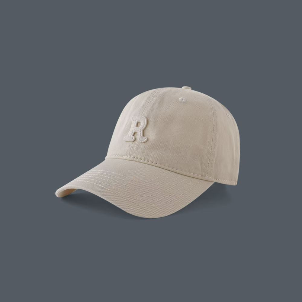 Women's big head circumference baseball cap old washed hat men's American wide brim retro small face trend embroidered cap