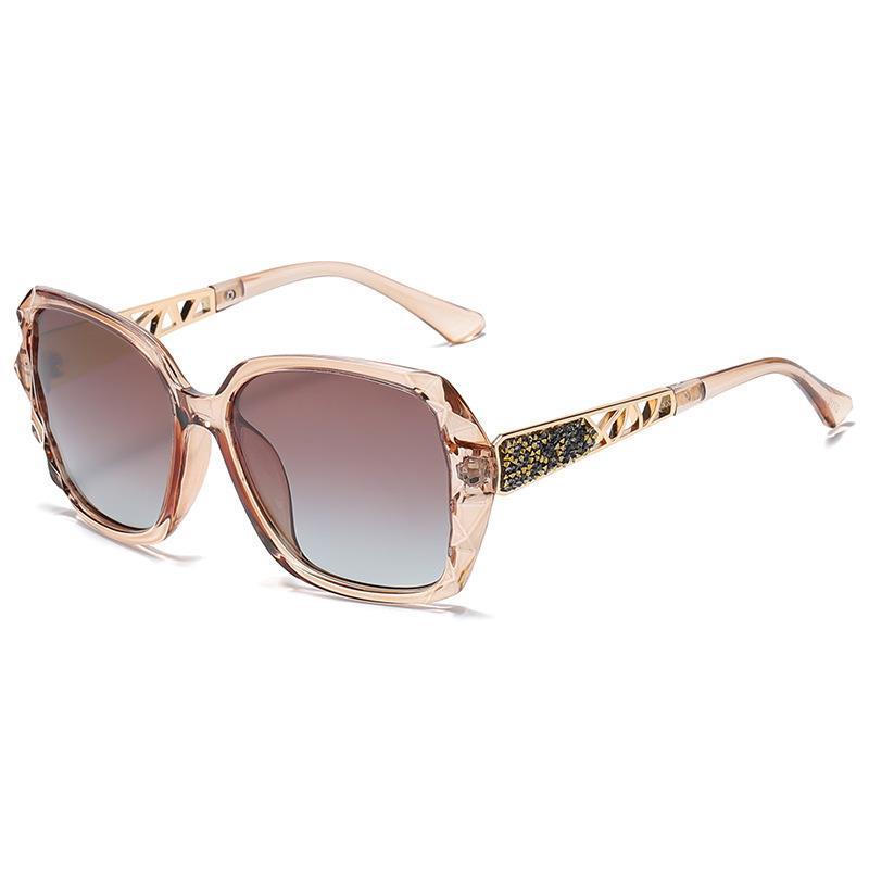 2023 new large frame polarized sunglasses women anti ultraviolet Korean version tide Internet celebrity sunglasses round face driving glasses women