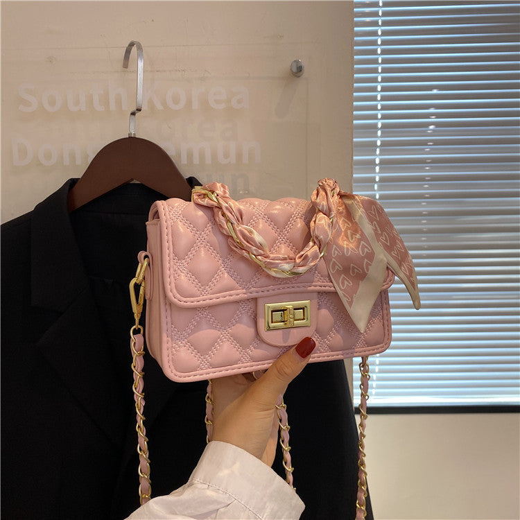 2023 cross-border small square bag rhombus chain small bag women's summer new crossbody versatile fashion shoulder armpit bag