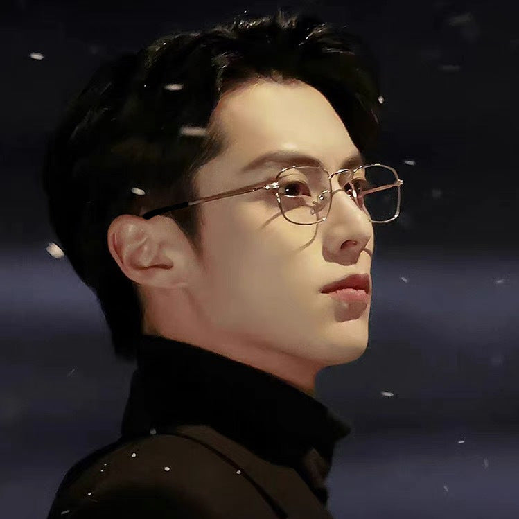 Yi Love is a hot seller in Douyin, the same anti-blue glasses, gold wire myopia frame, male matching degree, eye frame, female.
