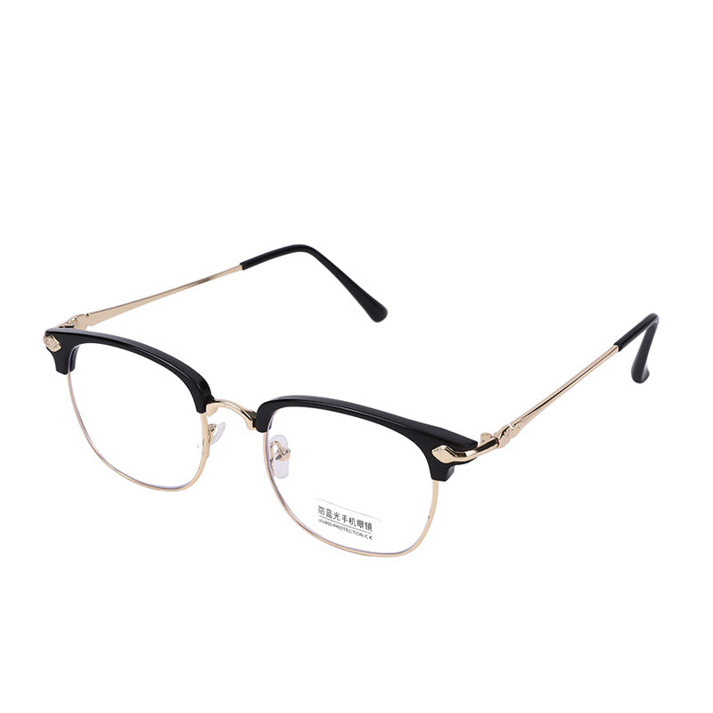 Xiaohongshu same style women's square reading glasses business classic eyebrow rack half frame reading glasses frame men's mirror