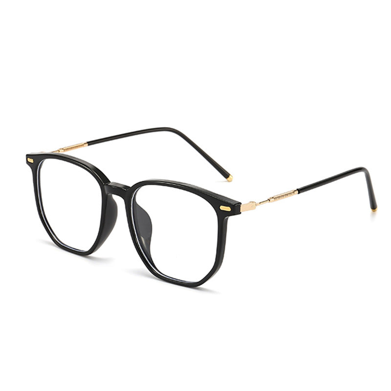 2022 new cold brown glasses large frame personalized plain flat glasses women's Korean version TR90 anti-blue glasses