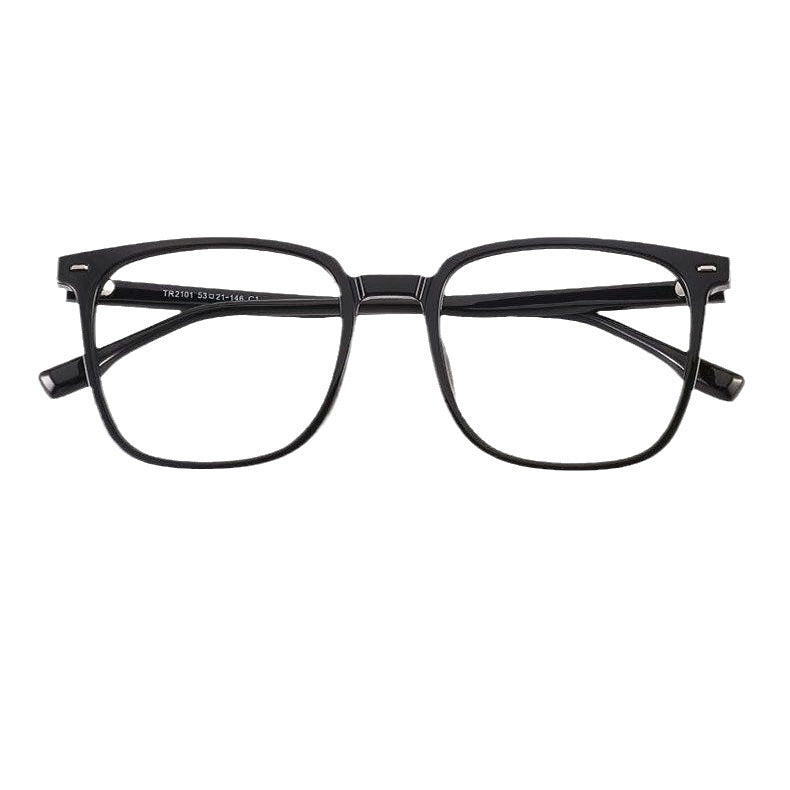Xiaohongshu black frame myopia glasses women's glasses ins high value student anti-blue light optical flat mirror holder male tide