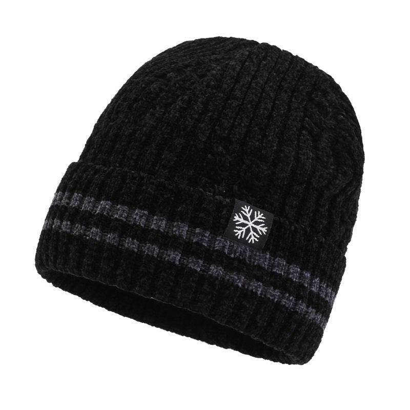 Winter warm knitted wool hat men's fleece thickened hat young students cycling cold ear hat foreign trade