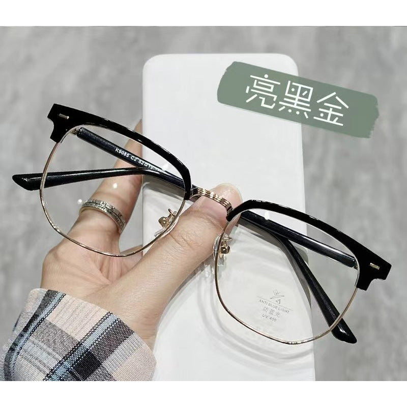 Wenyi style myopia glasses anti-blue light men's student ultra-light spring comfortable half-frame glasses frame women's wholesale