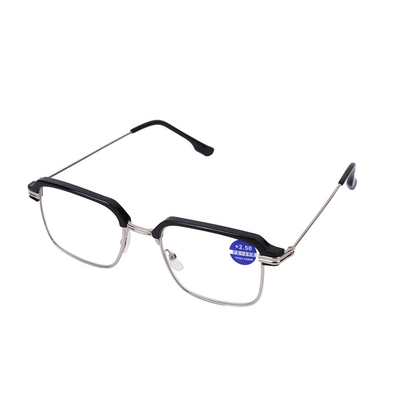 Xiaohongshu same style women's square reading glasses business classic eyebrow rack half frame reading glasses frame men's mirror