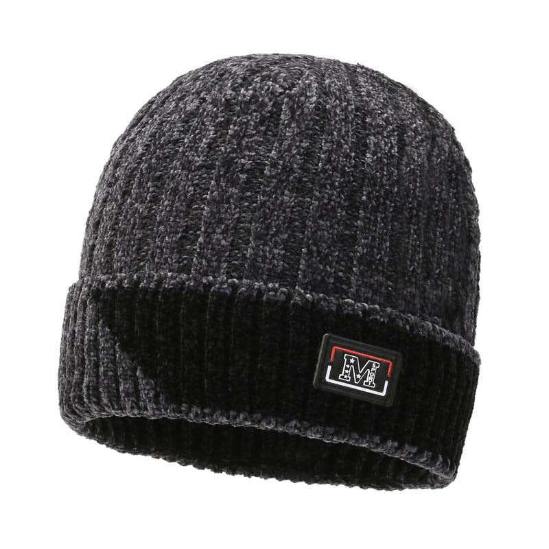 Winter warm knitted wool hat men's fleece thickened hat young students cycling cold ear hat foreign trade