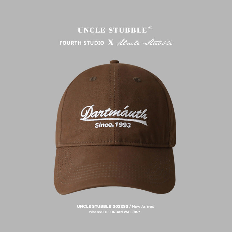 Wide brim, big head circumference, round face, suitable hat for women's 2024 new baseball cap, trendy brand, hard top cap for men