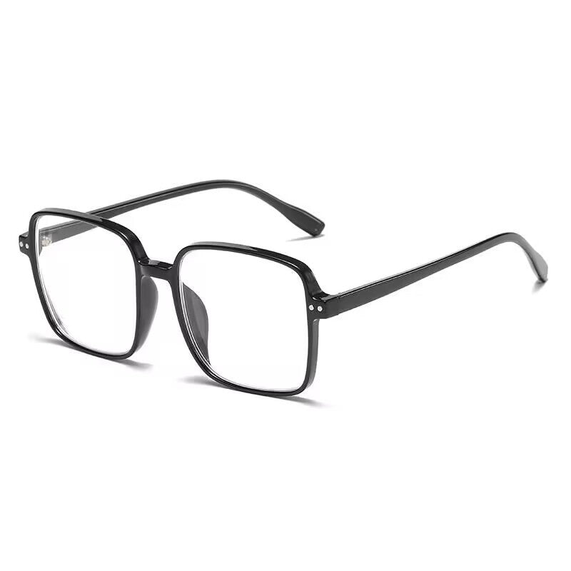 Xiaohongshu the same large box plain thin anti-blue glasses high definition myopia glasses trend black frame glasses