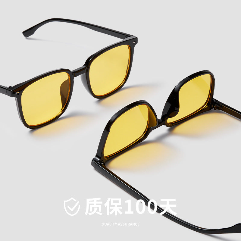 Classmate Yang, black-framed brown sunglasses, sunshade orange glasses, driving sunscreen, Korean version of women's sunglasses, one piece is sent on behalf of others.