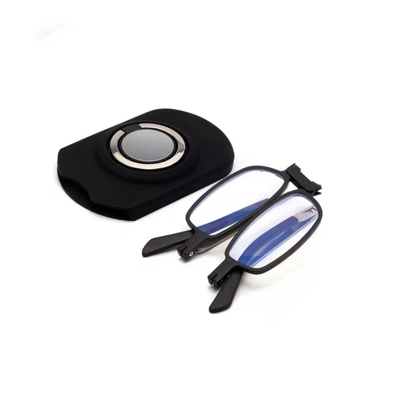 Women's trendy fashion anti-blue reading glasses men's stickers mobile phone metal bracket comfortable foldable reading glasses