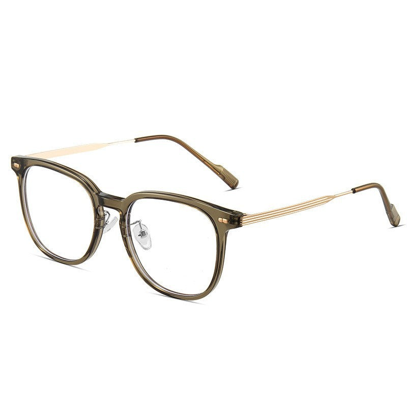 Color-changing glasses women's myopia glasses flat glasses optical anti-blue light automatic photosensitive flat sunglasses large round frame men