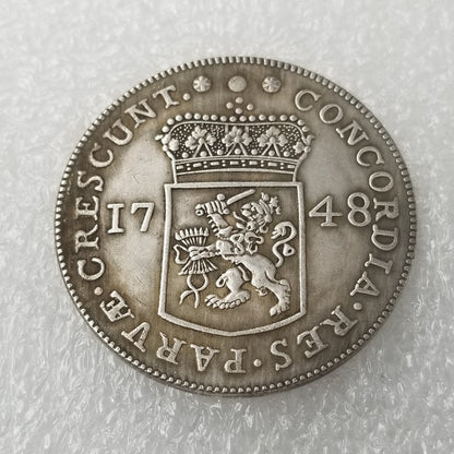 Commemorative coin 1748 brass material Dutch brass silver-plated old silver dollar silver round wholesale #525