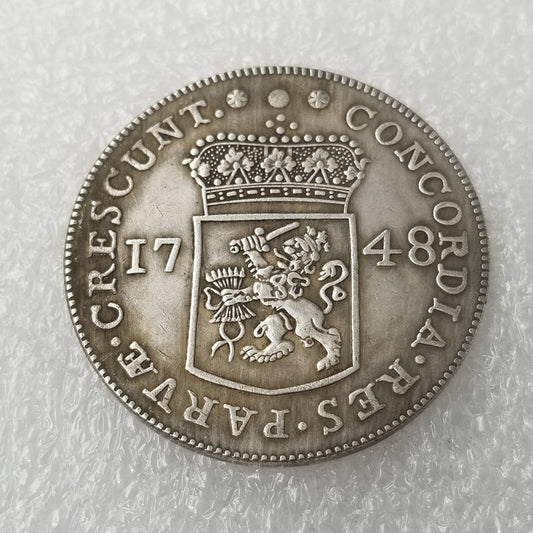 Commemorative coin 1748 brass material Dutch brass silver-plated old silver dollar silver round wholesale #525