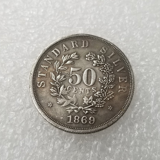 Commemorative coin 1869 free head standard half copper silver plated silver dollar silver round wholesale
